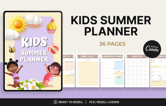 Download Kids Summer Planner, Canva Template - Premium Resources
